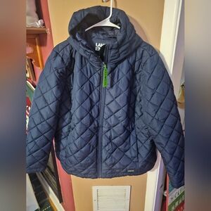 Girls Lands End Quilted Navy Jacket NWT Sz XL 18